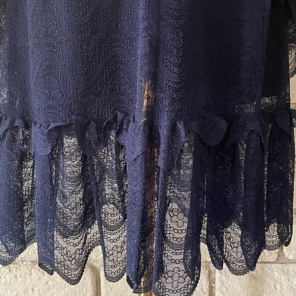 Max Studio Elegant Navy Lace Dress Size Small - Picture 3 of 12